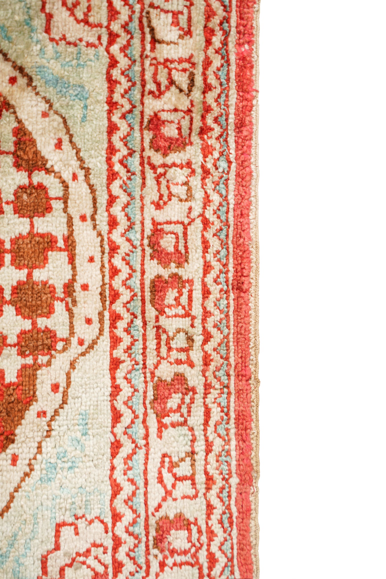Vintage oriental silk table rug 1'2" x 1'1"
