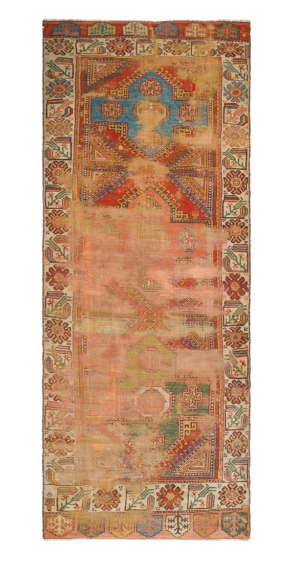 Antique Turkish Konya Rug 11'2" x 4'3"