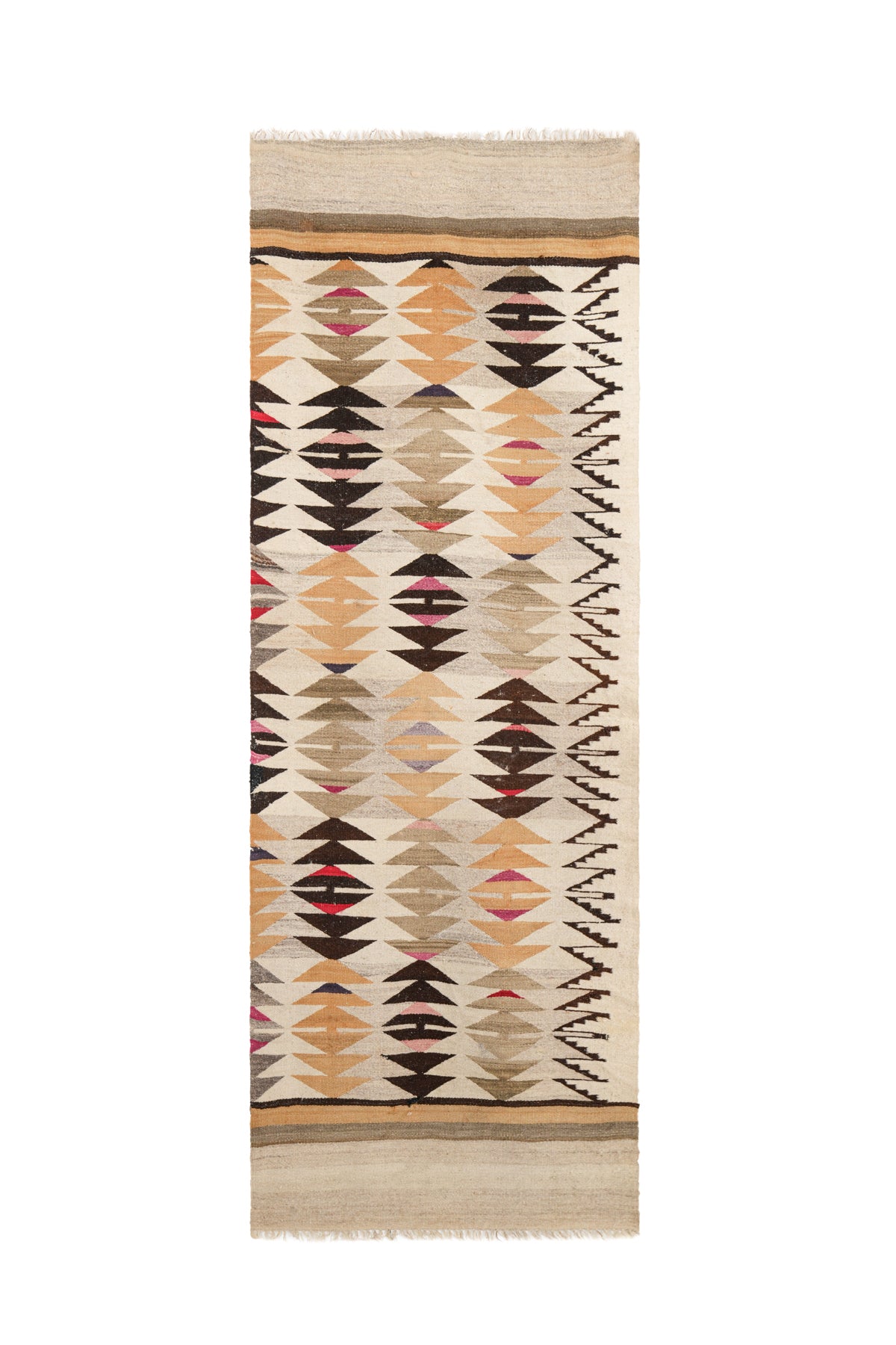 Vintage Scandinavian natural Kilim 6'6" x 2'4"