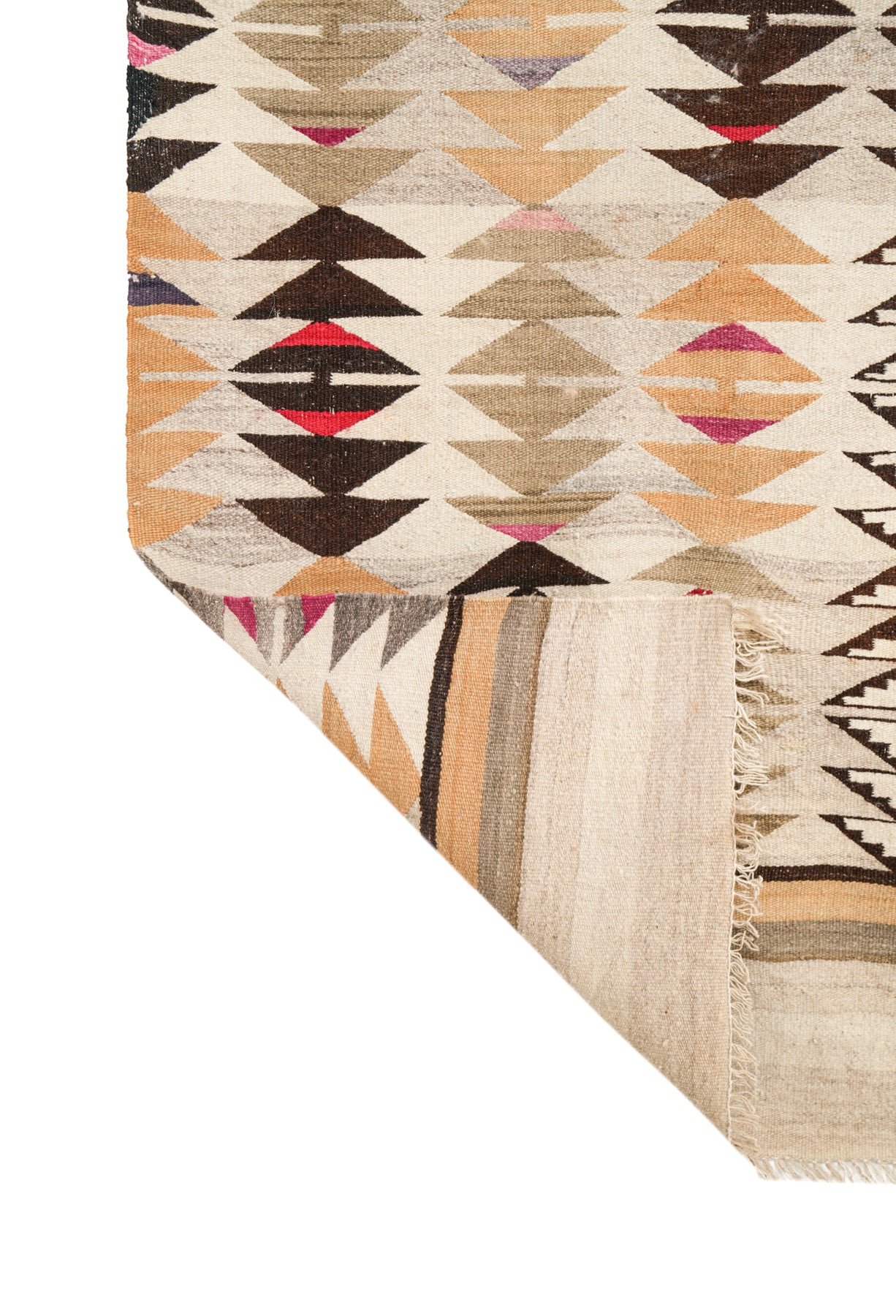 Vintage Scandinavian natural Kilim 6'6" x 2'4"