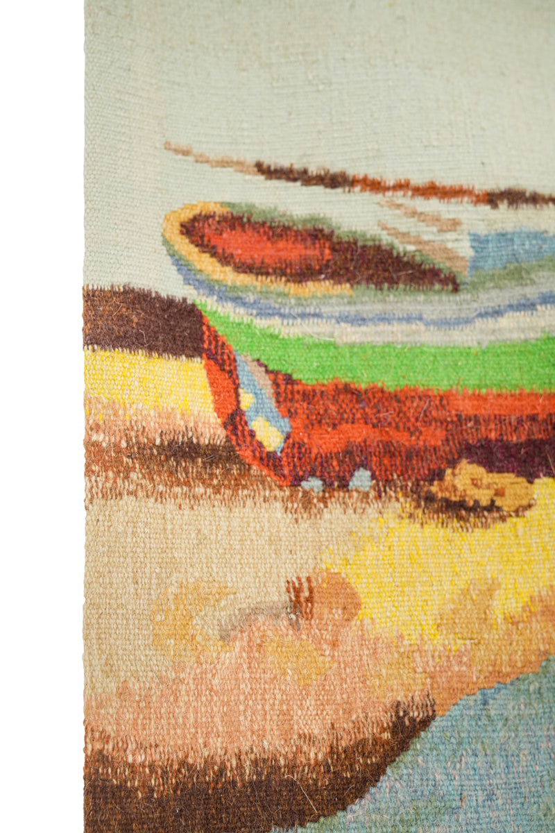 Vintage French landscape Tapestry 3'2" x 1'10"