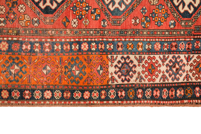 Antique Caucasian Kazak Kelleh Rug 10'10" x 4'9"