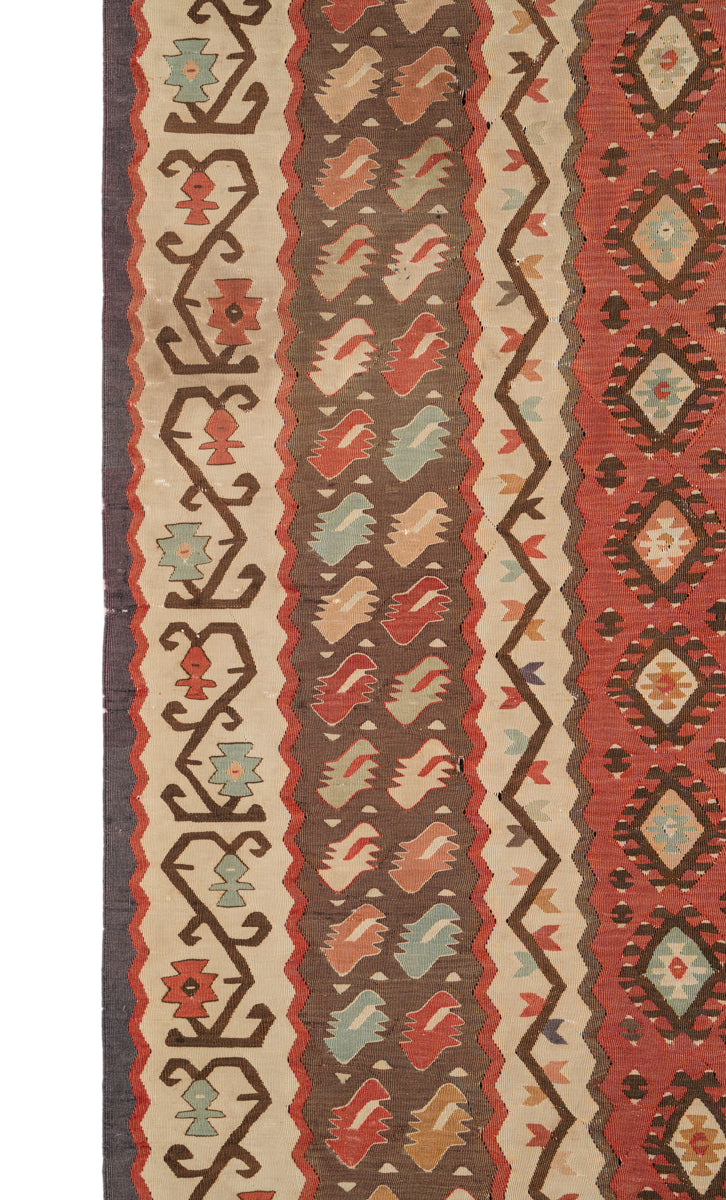 Vintage Turkish Sarkoy Kilim 9'6" x 6'7"