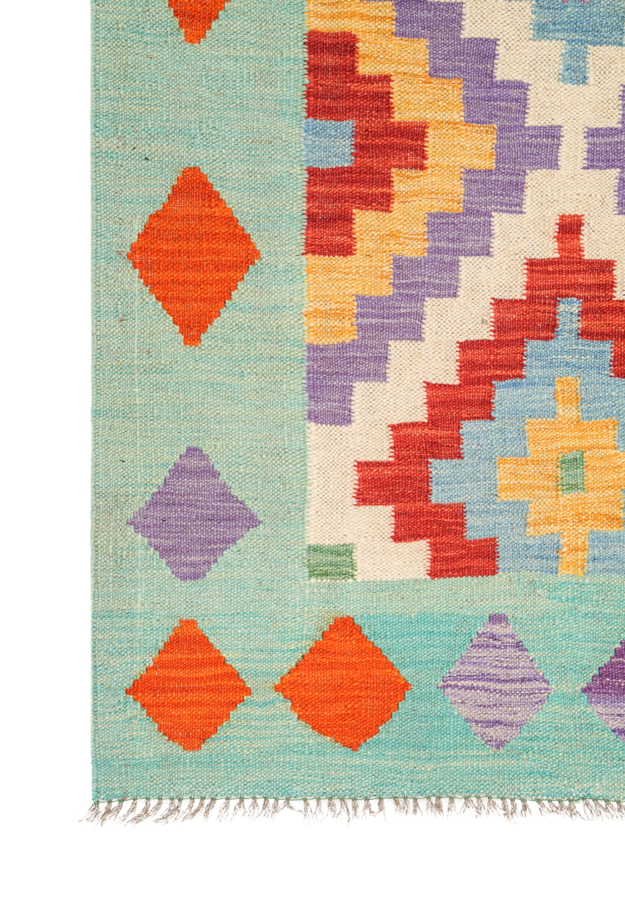 Modern Shirvan Hallway kilim 12'10" x 2'10"