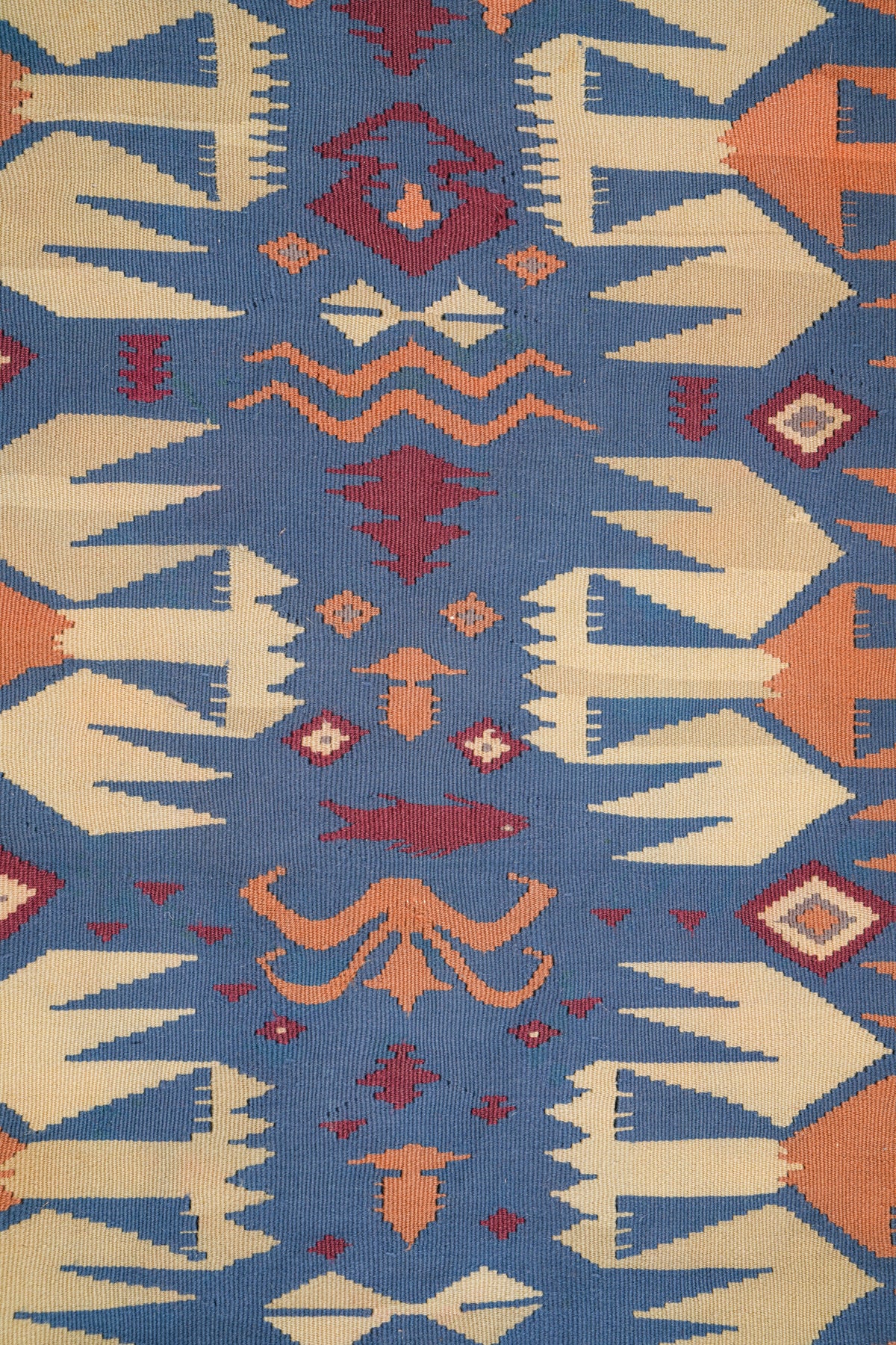 Vintage Scandinavian modernist  Kilim Rug 8'9" x 4'2"