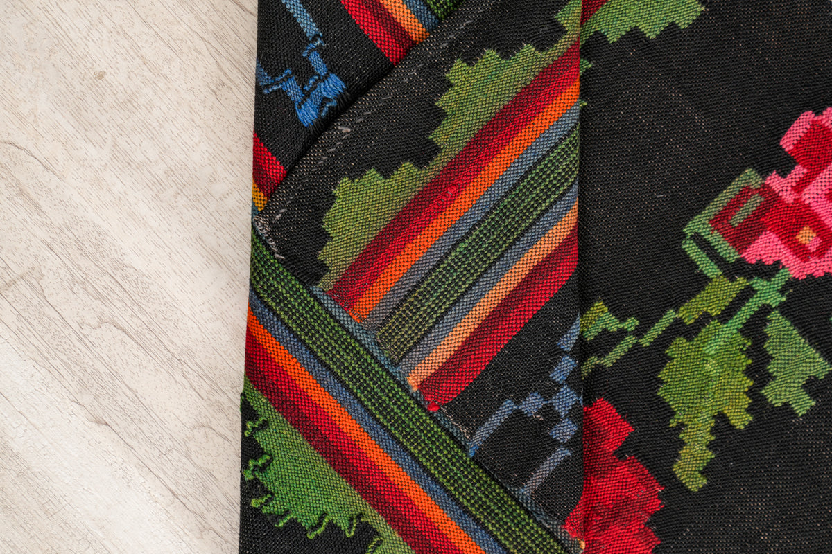 Vintage Romanian Floral Hallway Kilim 11' x 2'2"