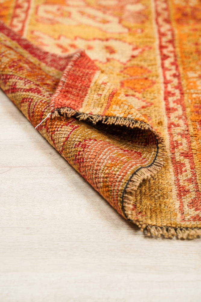 Antique Turkish Oushak Rug Fragment 7'4" x 2'4"