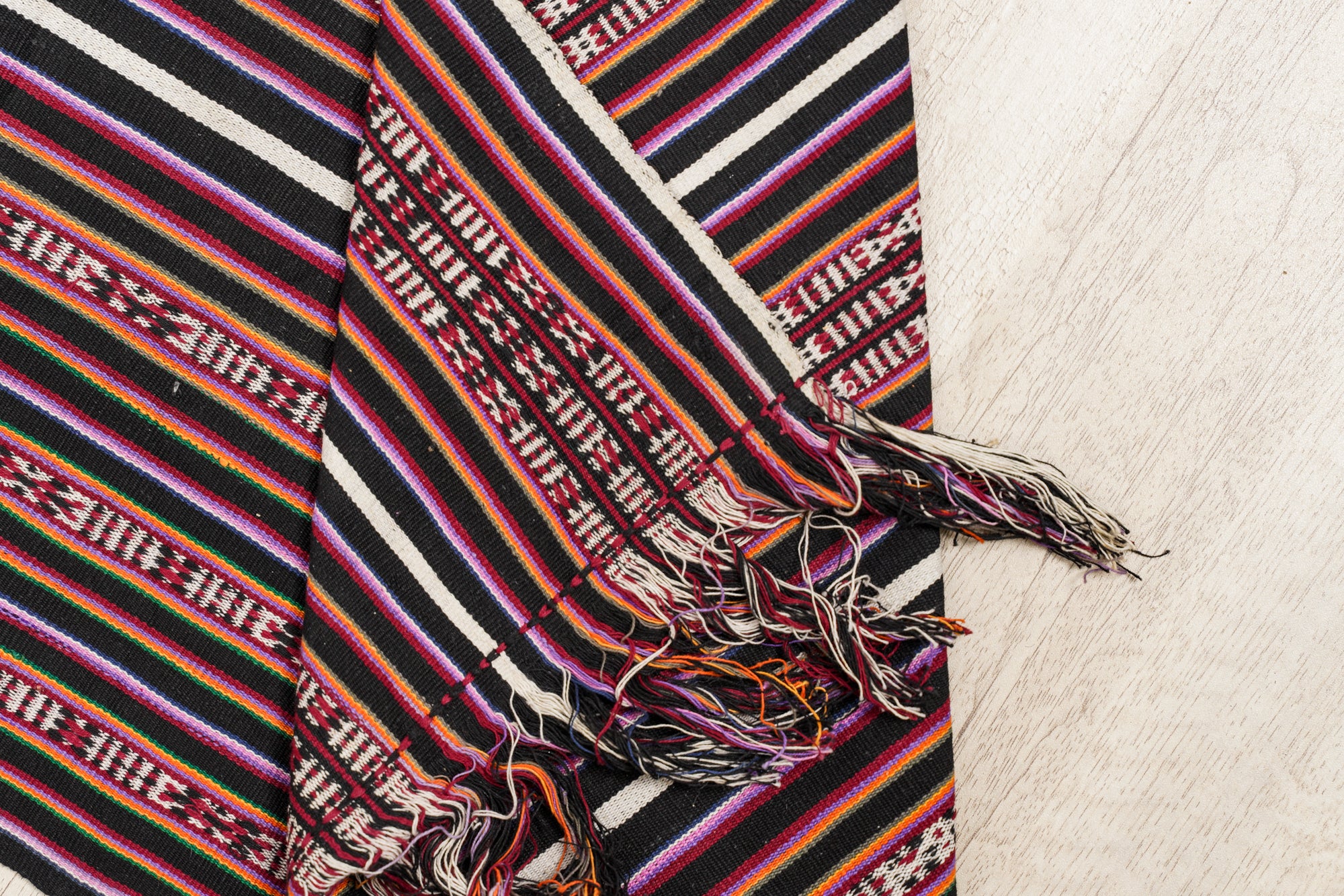 Vintage Bhutanese Cotton Textile 7' x 1'5"