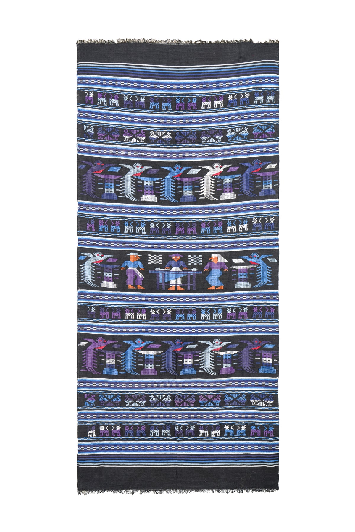 Vintage Mayan Kiche Textile 6'4" x 3'