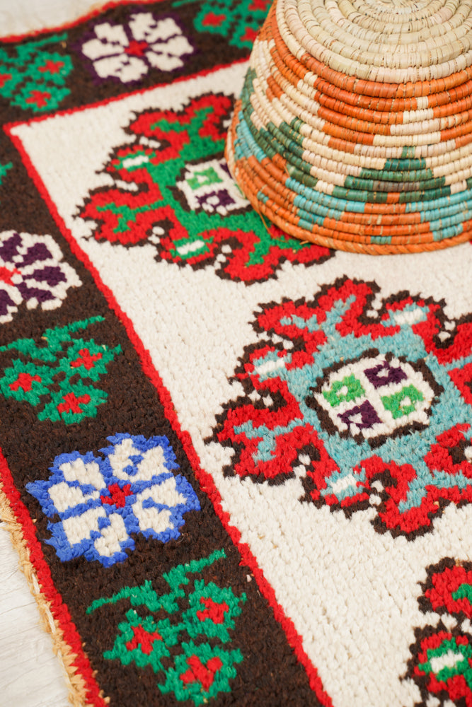 Vintage Turkish Tribal Rug 4'2" x 2'2"