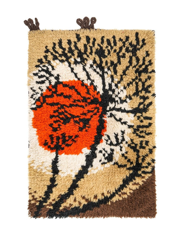 Vintage Scandinavian Rya Rug 1'10" x 1'4"