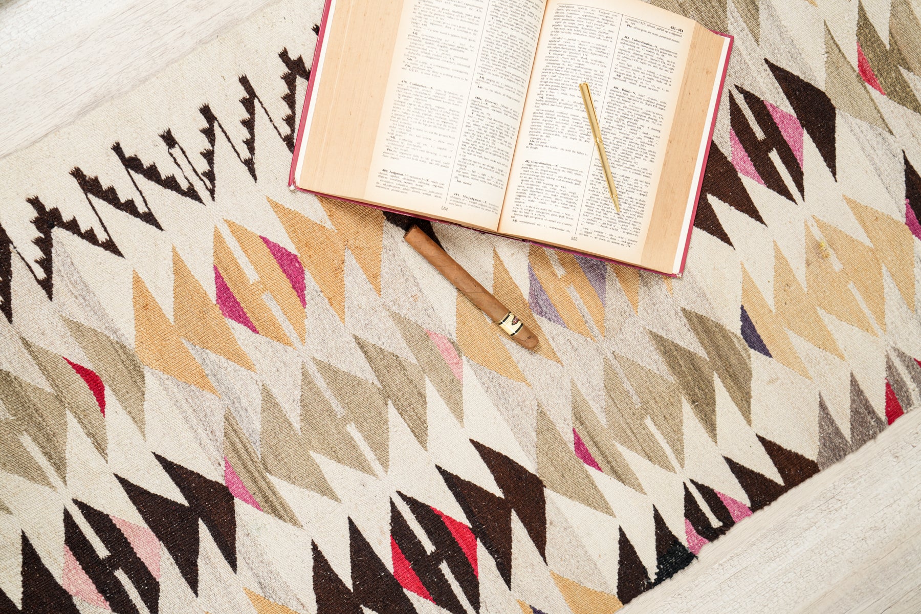 Vintage Scandinavian natural Kilim 6'6" x 2'4"