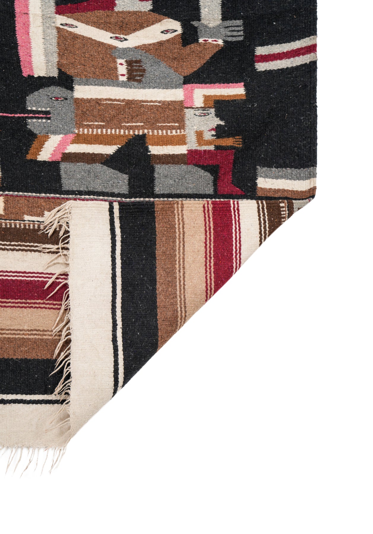 Vintage Peruvian Tribal Tapestry 4'1" x 2'3"