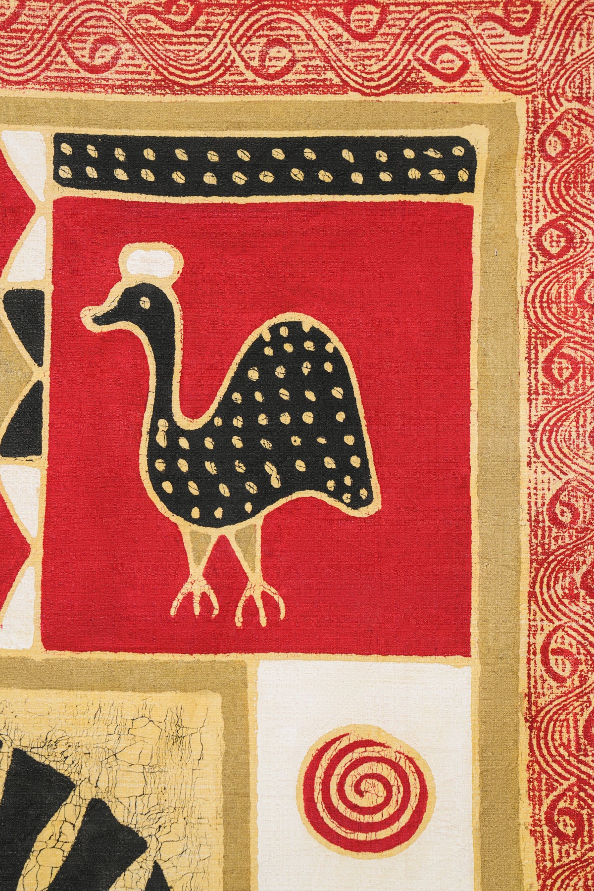 Vintage African Batik Textile Painting 6' x 4'8"