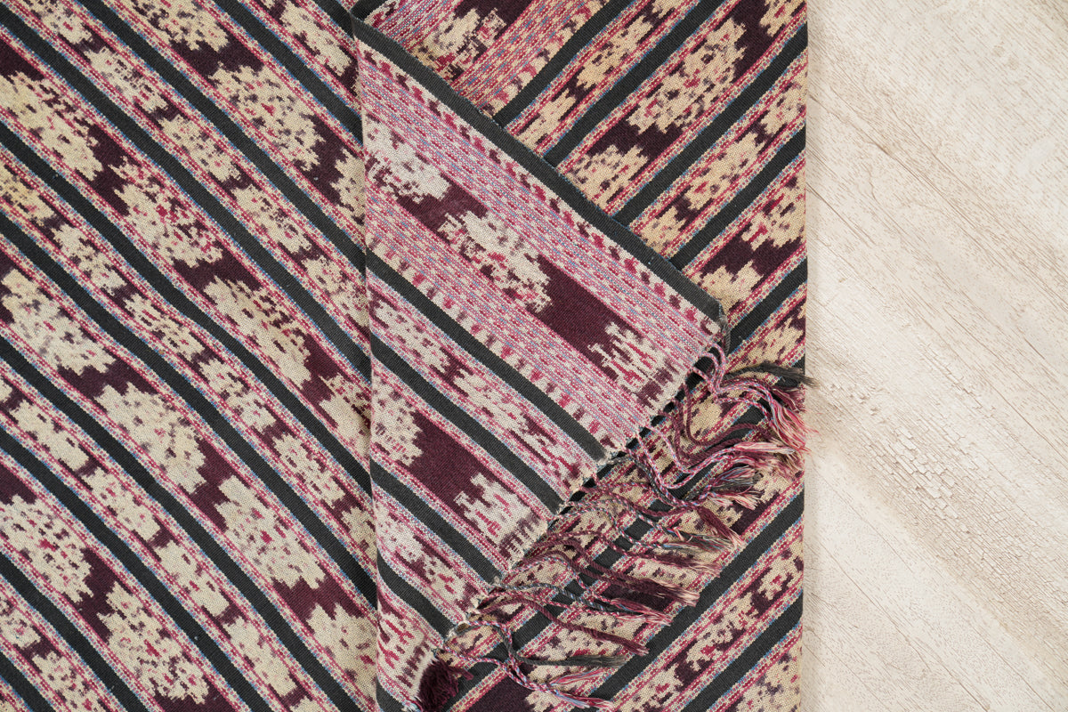 Vintage Indonesian Ikat Textile 7'3" x 3'9"