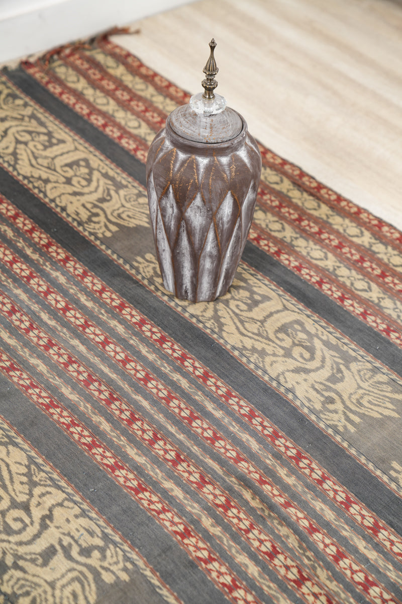 Vintage Indonesian Ikat Textile 7' x 3'10"