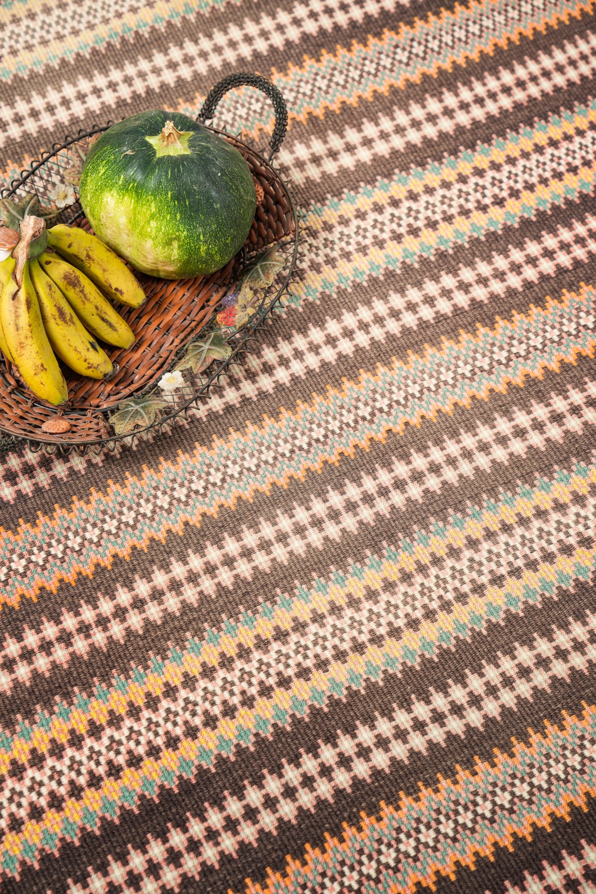 Vintage Scandinavian Bound weave Krokbragd kilim 7'8" x 3'3"