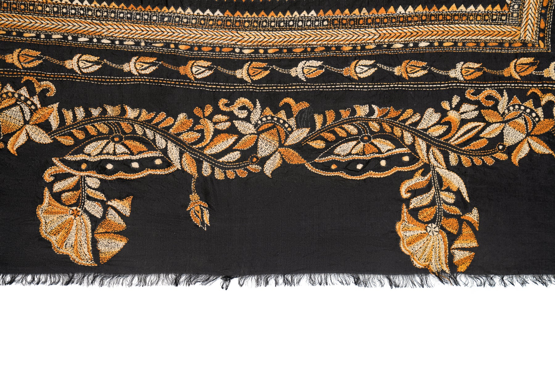 Vintage South ASIAN Needle Embroidery Textile 3'7" x 3'5"