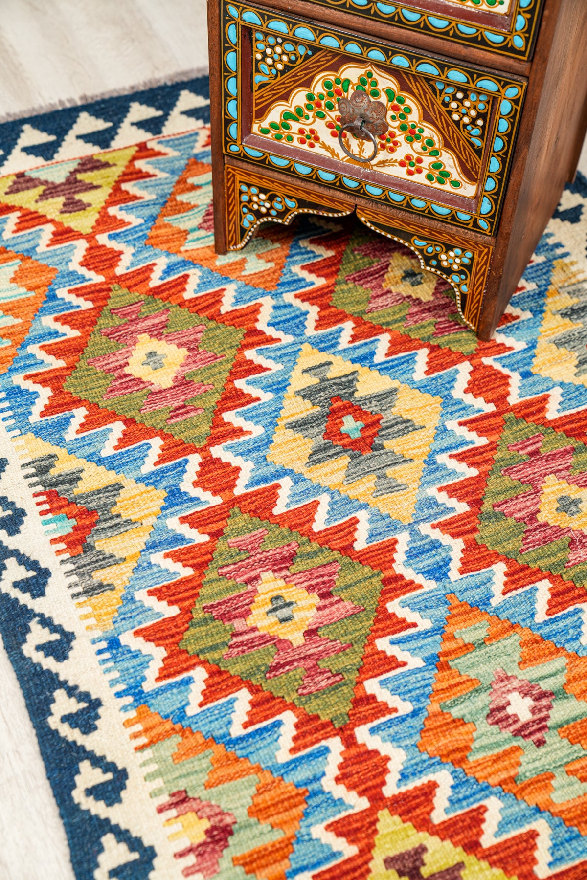 Modern Afghan Kazak Kilim 4'2" x 2'9"