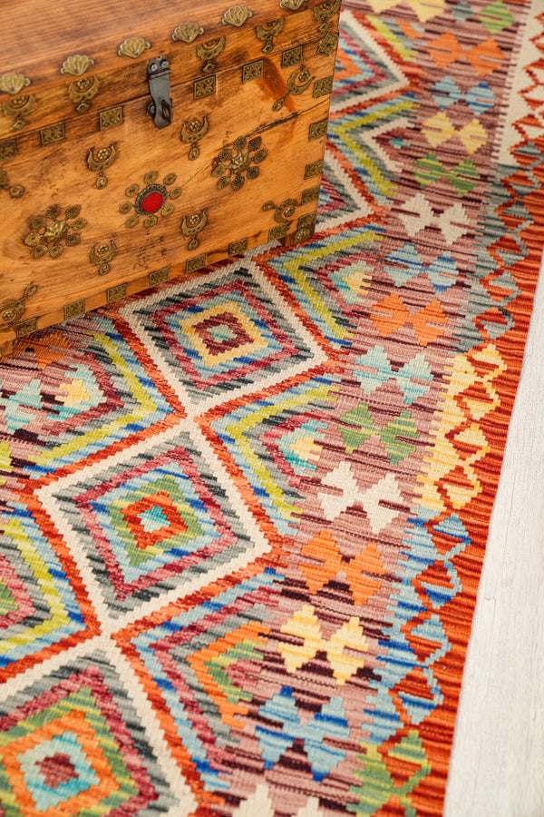 Modern Kazak Hallway Kilim 6'6" x 2'1"