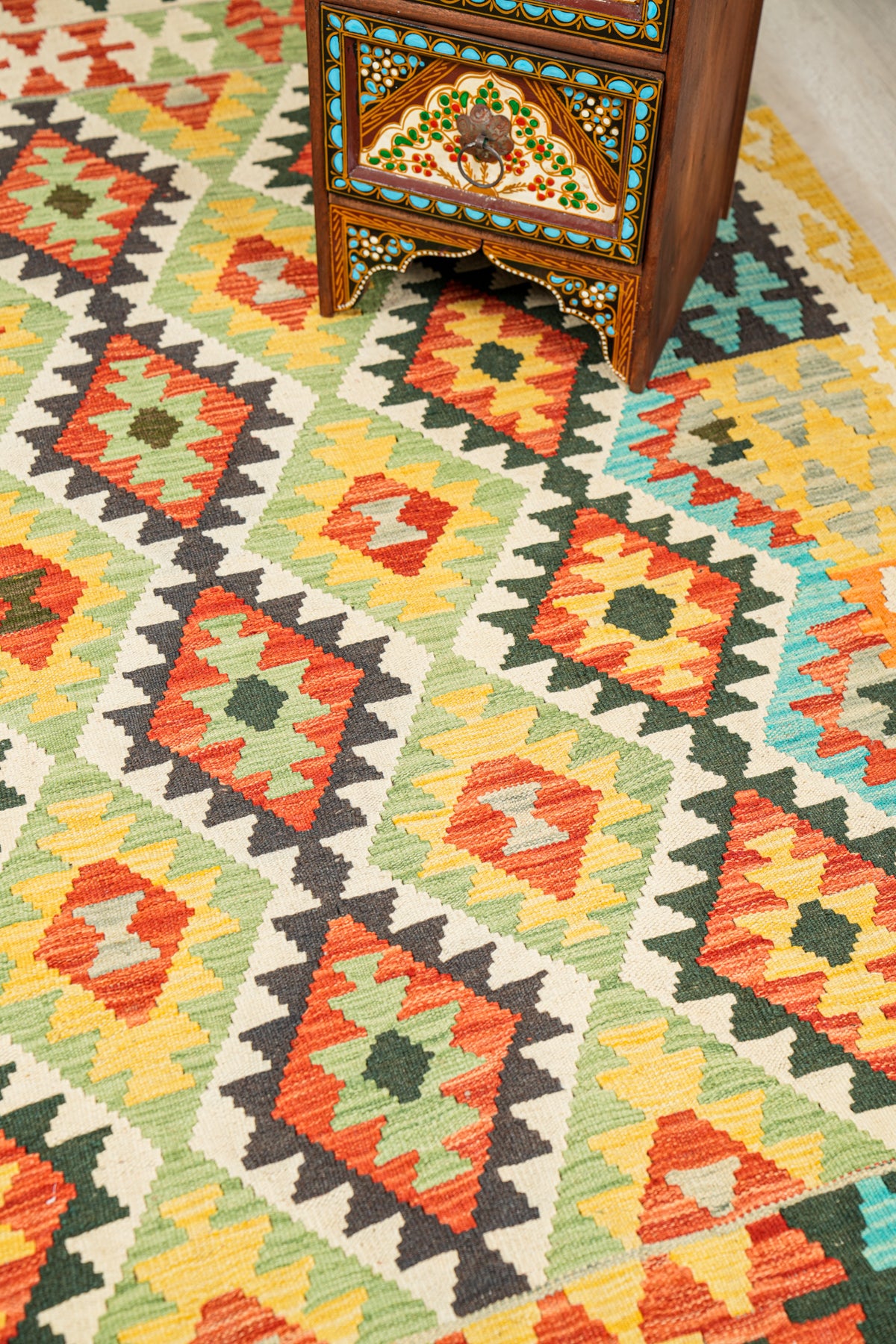 Modern Afghan Kazak Kilim 6'5" x 5'