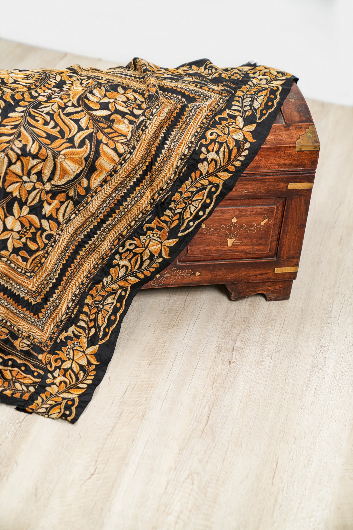 Vintage South ASIAN Needle Embroidery Textile 3'7" x 3'5"