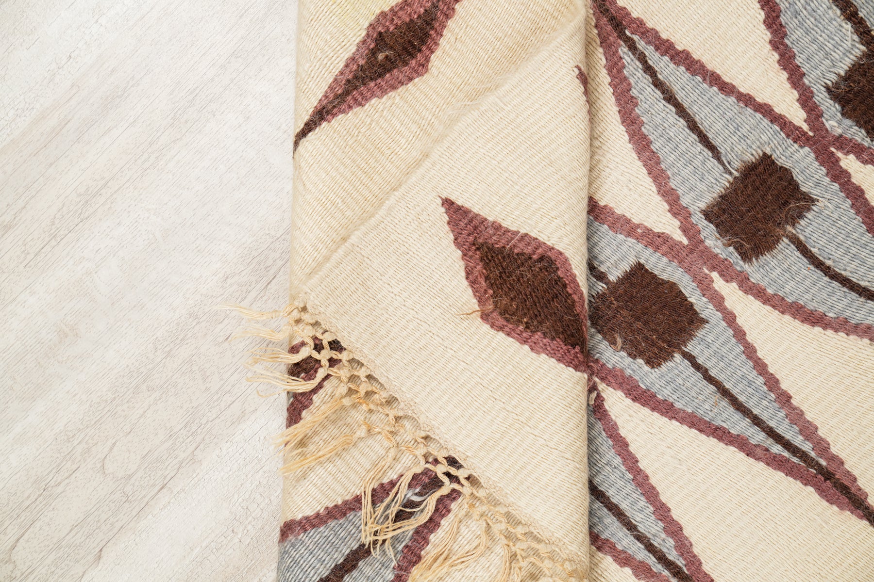 Vintage African Lesotho Mohair Kilim 4'6" x 3'