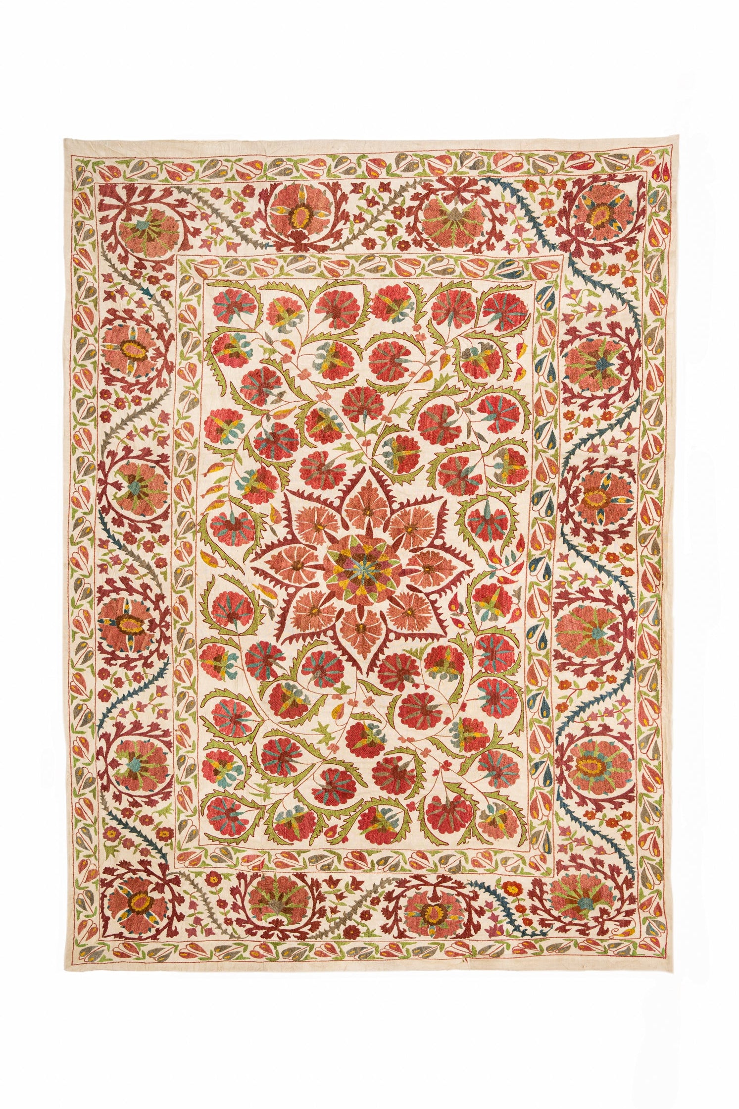 Vintage Uzbek Suzani Embroidery 6'7" x 4'10"