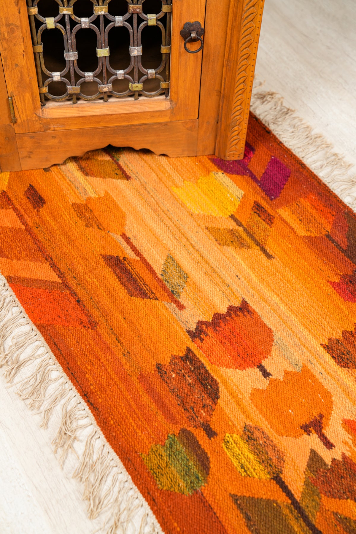 Vintage Polish Floral Tapestry 3'10" x 2'