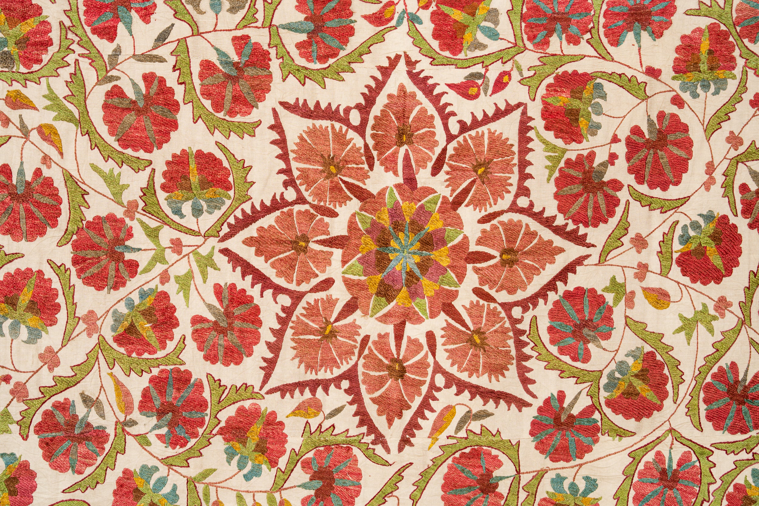 Vintage Uzbek Suzani Embroidery 6'7" x 4'10"