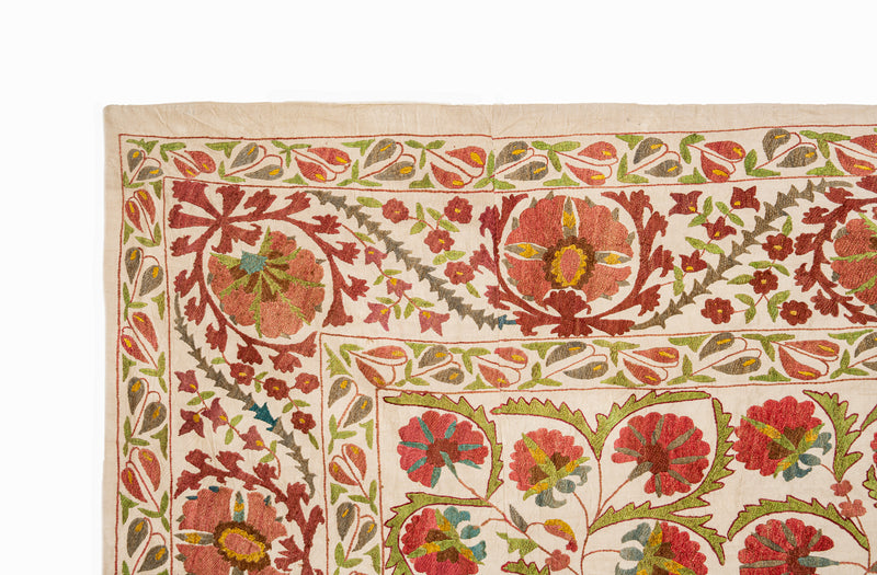 Vintage Uzeb Suzani Embroidery 6'7" x 4'10"