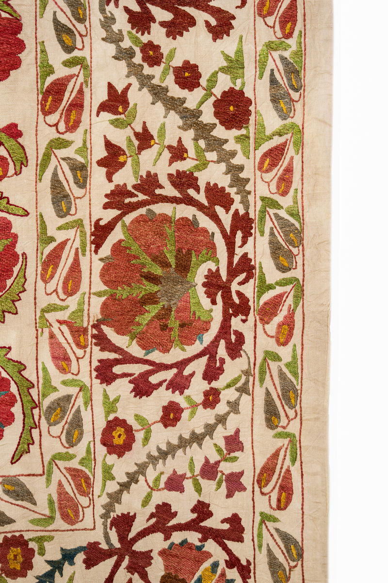 Vintage Uzeb Suzani Embroidery 6'7" x 4'10"
