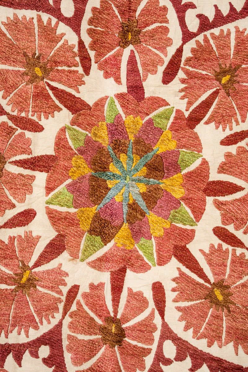 Vintage Uzeb Suzani Embroidery 6'7" x 4'10"