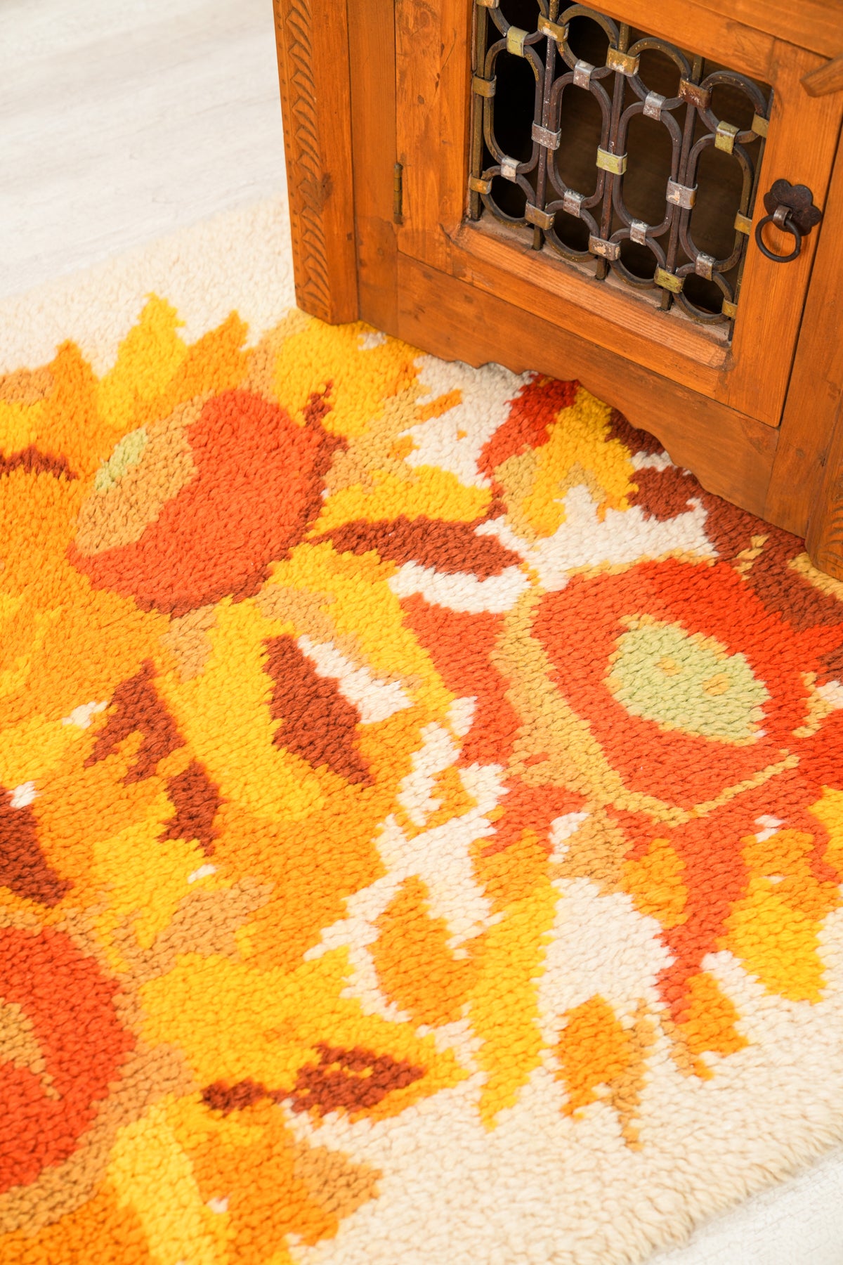 Vintage Scandinavian Rya Rug 4'10" x 3'