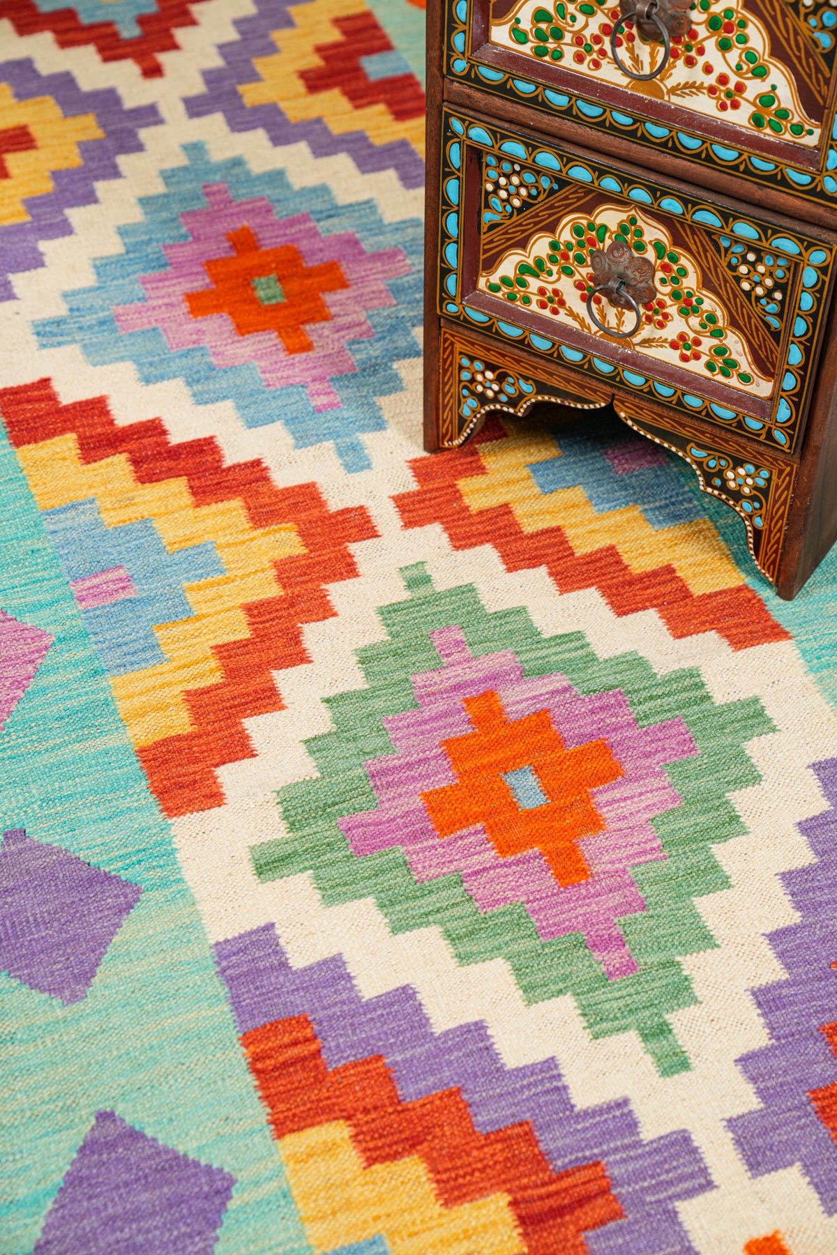 Modern Shirvan Hallway kilim 12'10" x 2'10"