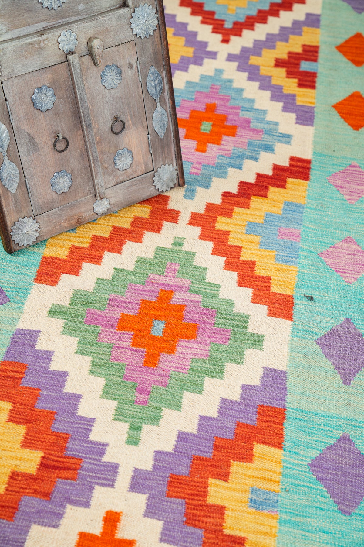 Modern Shirvan Hallway kilim 12'10" x 2'10"