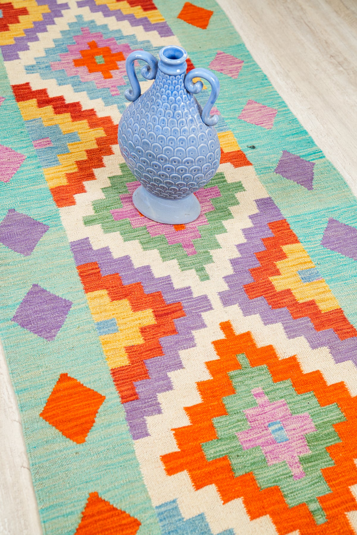 Modern Shirvan Hallway kilim 12'10" x 2'10"