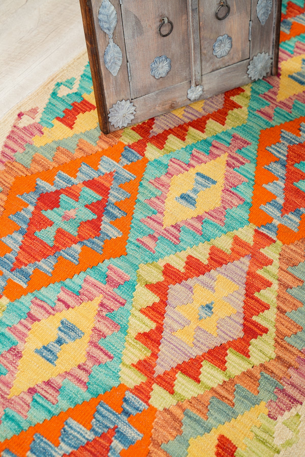 contemporary Kazak hallway Kilim 9'10" x 2'10"