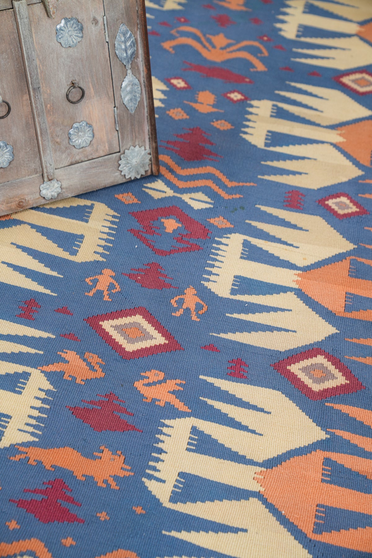 Vintage Scandinavian modernist  Kilim Rug 8'9" x 4'2"