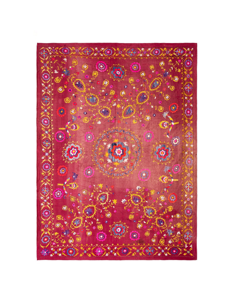 Vintage Uzbek Suzani Textile 7'2" x 5'3"