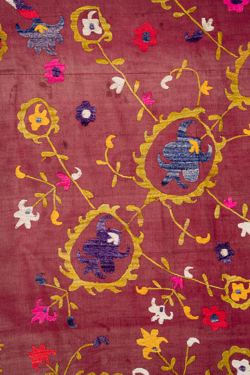 Vintage Uzbek Suzani Textile 7'2" x 5'3"