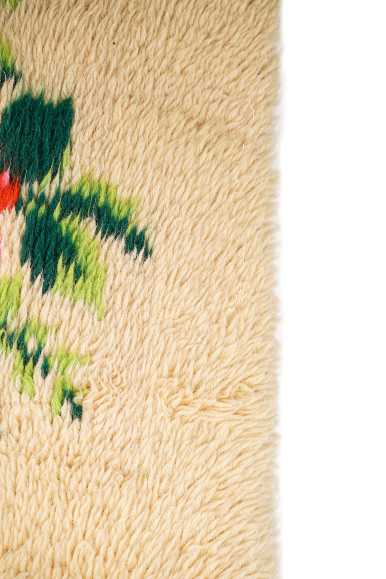 Vintage Turkish Angora Shaggy Rug 3' x 2'2"