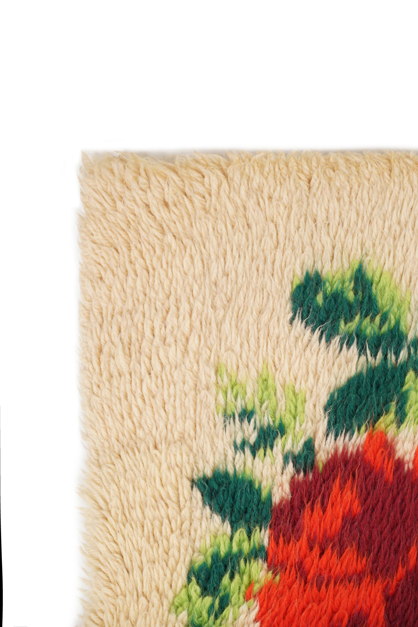 Vintage Turkish Angora Shaggy Rug 3' x 2'2"