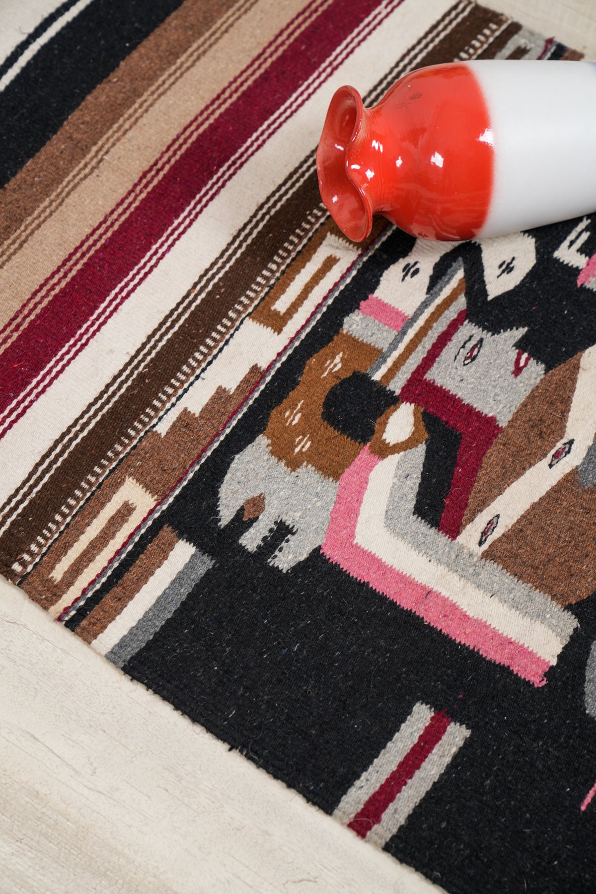 Vintage Peruvian Tribal Tapestry 4'1" x 2'3"