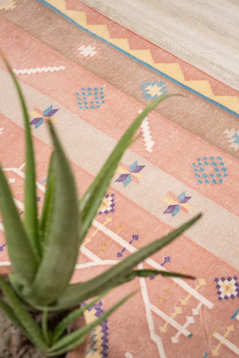 Vintage Indian Dhurrie Kilim 9' x 5'10"