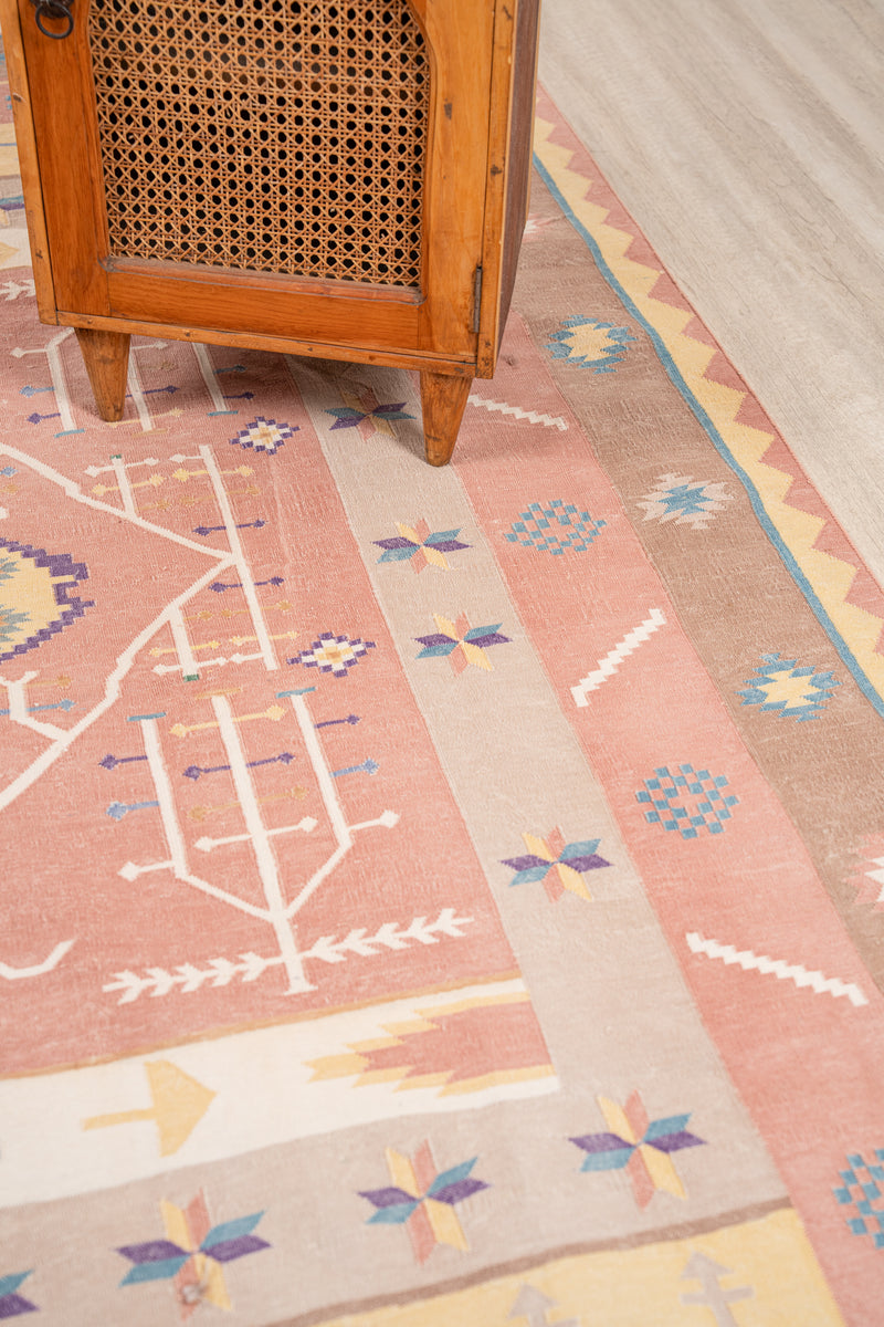 Vintage Indian Dhurrie Kilim 9' x 5'10"