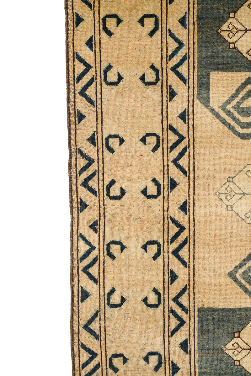 Vintage Turkoman Pinwheel Kazak Rug 10'10" x 7'1"