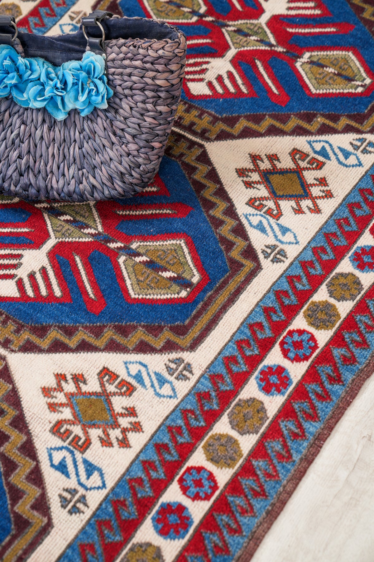 Vintage Fine Turkish Kazak Rug 5'8" x 3'6"