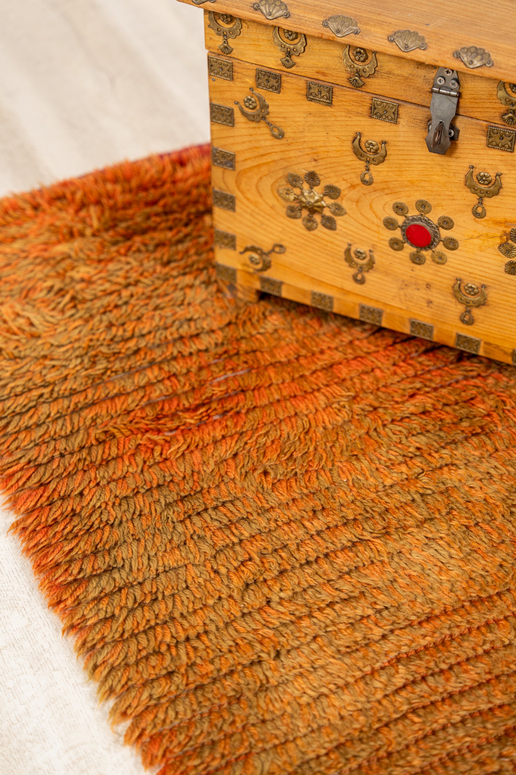 Vintage Scandinavian Rya Rug  4'8" x 2'2"