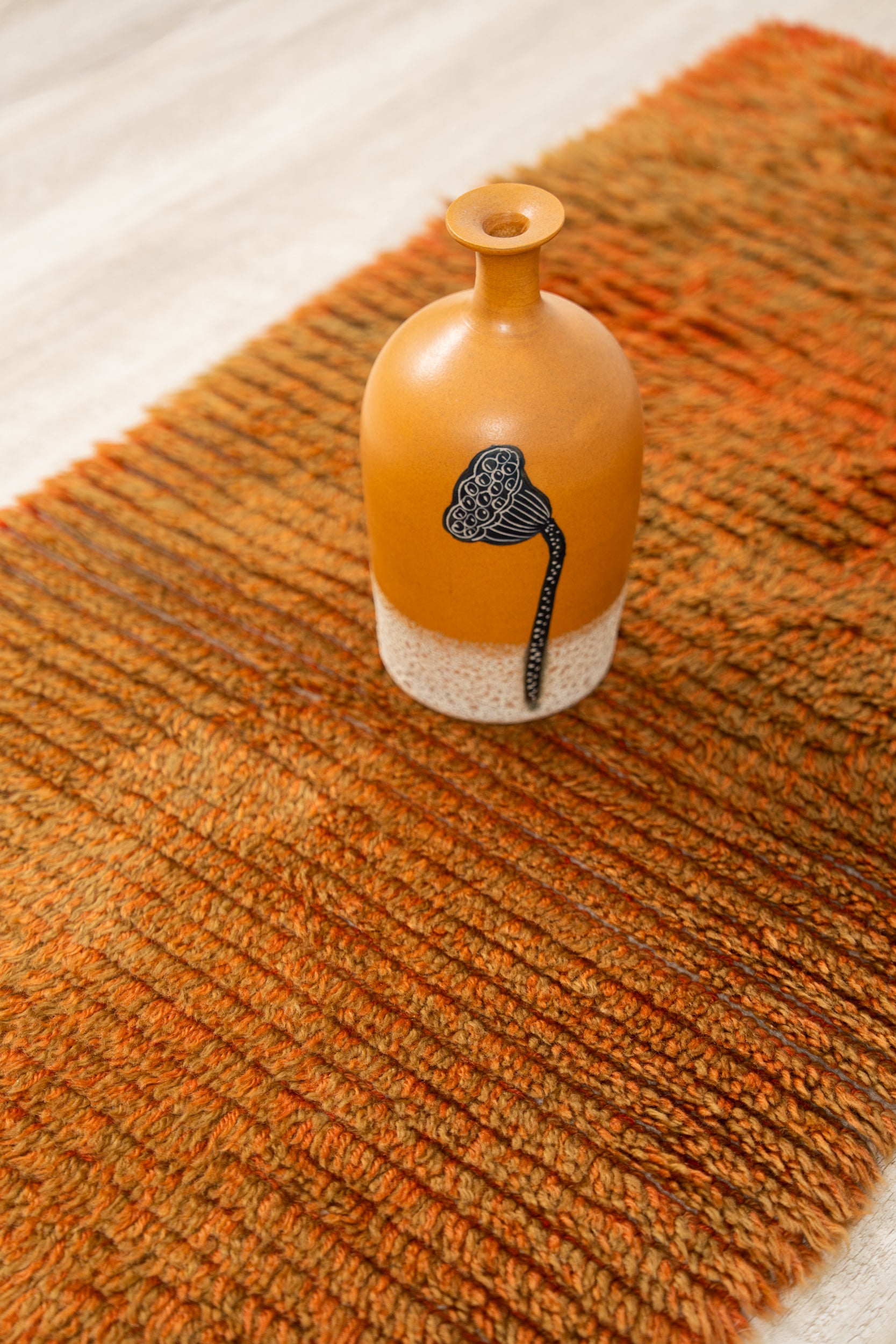 Vintage Scandinavian Rya Rug  4'8" x 2'2"